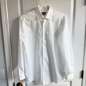 Kenneth Cole Reaction Men’s White Dress Shirt Regular Fit Size 15, 32-33